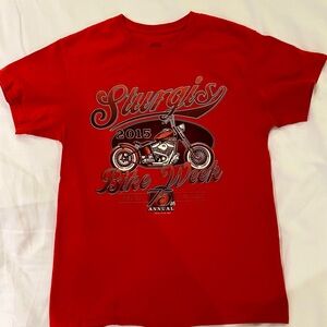 Tom’s T’s Red 75th Annual Sturgis Bike Week  T-Shirt